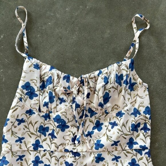 Commense Floral Print Knotted Irregular Hem Long Dress - Picture 6 of 11